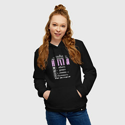 Толстовка-худи хлопковая женская Инструкция к Наталье, цвет: черный — фото 2