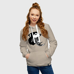 Толстовка-худи хлопковая женская The Thing - husky, цвет: миндальный — фото 2