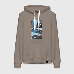 Толстовка-худи хлопковая женская Mercedes-Benz 190E V1, цвет: утренний латте