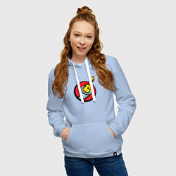 Толстовка-худи хлопковая женская Chicken gun логотип, цвет: мягкое небо — фото 2