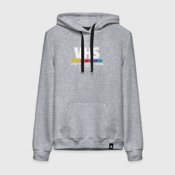Толстовка-худи хлопковая женская VHS retro 1976, цвет: меланж