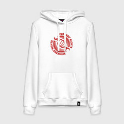 Толстовка-худи хлопковая женская Рабочие права, цвет: белый