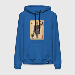 Толстовка-худи хлопковая женская Fable III Джаспер, валет черви, цвет: синий