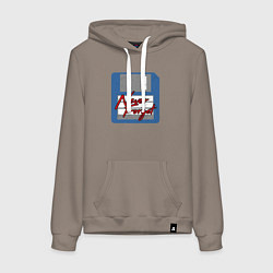 Толстовка-худи хлопковая женская Никогда не забуду, цвет: утренний латте