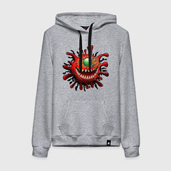 Женская толстовка-худи Веселый вирус красный