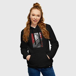 Толстовка-худи хлопковая женская Торкель, цвет: черный — фото 2