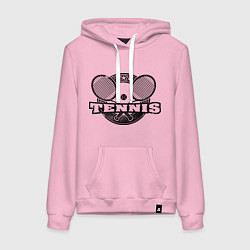 Толстовка-худи хлопковая женская Tennis, цвет: светло-розовый