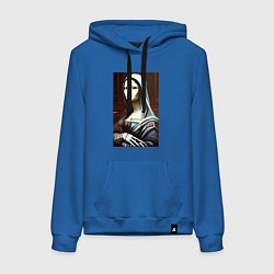 Толстовка-худи хлопковая женская Mona Lisa from Elm street - horror, цвет: синий