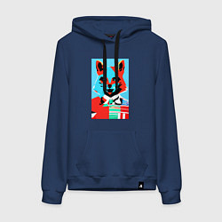 Женская толстовка-худи Морда лисы - поп-арт - нейросеть