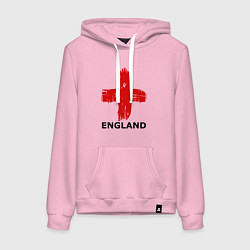 Толстовка-худи хлопковая женская England flag, цвет: светло-розовый