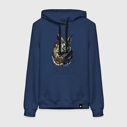 Женская толстовка-худи Свирепый зайчара - нейросеть