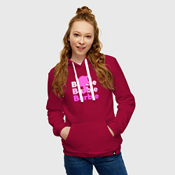 Толстовка-худи хлопковая женская Логотип Барби объемный, цвет: маджента — фото 2
