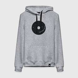 Толстовка-худи хлопковая женская Космический винил, цвет: меланж