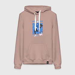 Толстовка-худи хлопковая женская Гуан Лу - Агенты времени, цвет: пыльно-розовый