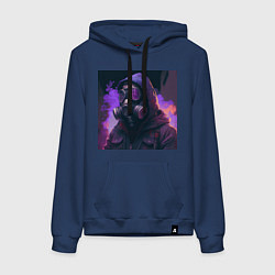 Толстовка-худи хлопковая женская Апокалипсис, цвет: тёмно-синий