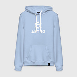 Толстовка-худи хлопковая женская Astro logo, цвет: мягкое небо