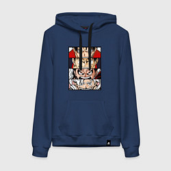 Толстовка-худи хлопковая женская Луффи пятый гир - One Piece, цвет: тёмно-синий