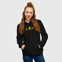Толстовка-худи хлопковая женская CS2 yellow logo, цвет: черный — фото 2