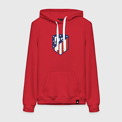 Толстовка-худи хлопковая женская Atletico Madrid FC, цвет: красный