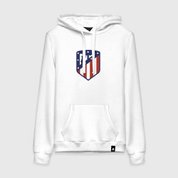 Толстовка-худи хлопковая женская Atletico Madrid FC, цвет: белый