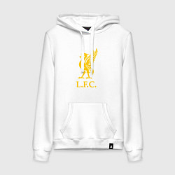 Толстовка-худи хлопковая женская Liverpool sport fc, цвет: белый