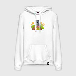 Толстовка-худи хлопковая женская Кротик, цвет: белый