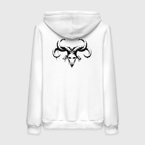 Женская толстовка-худи Демон сатана / Белый – фото 2