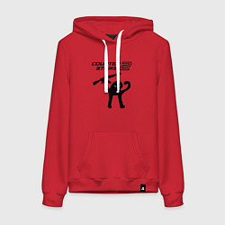 Толстовка-худи хлопковая женская Counter strike 2 мем, цвет: красный