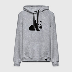 Толстовка-худи хлопковая женская Гигантская панда, цвет: меланж