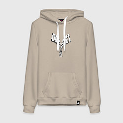 Толстовка-худи хлопковая женская Depeche Mode - Молния от косухи, цвет: миндальный