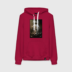 Толстовка-худи хлопковая женская Fallout armour poster, цвет: маджента