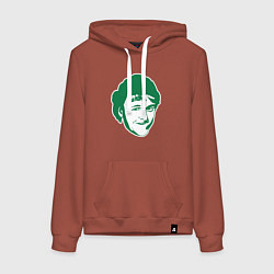 Толстовка-худи хлопковая женская Ларри Берд, цвет: кирпичный