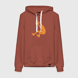 Толстовка-худи хлопковая женская Shaq dunk, цвет: кирпичный