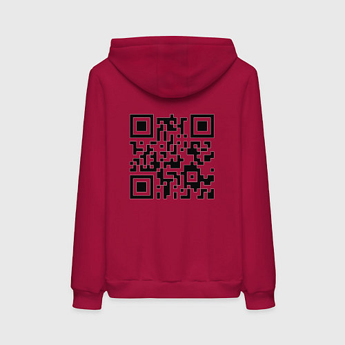 Женская толстовка-худи Never gonna give you up QR-код музыка / Маджента – фото 2