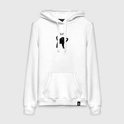 Толстовка-худи хлопковая женская ЪУЪ челик, цвет: белый