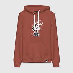 Толстовка-худи хлопковая женская Гароу на камне, цвет: кирпичный