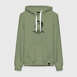 Толстовка-худи хлопковая женская Профиль Сталина, цвет: авокадо