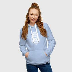 Толстовка-худи хлопковая женская Морда серьезной гориллы, цвет: мягкое небо — фото 2