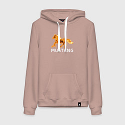 Толстовка-худи хлопковая женская Mustang firely art, цвет: пыльно-розовый