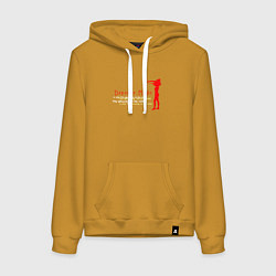 Толстовка-худи хлопковая женская Depeche Mode - if you try walking in my shoes, цвет: горчичный