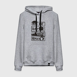 Женская толстовка-худи Есть спать вечеринка