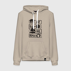 Женская толстовка-худи Есть спать яхтинг