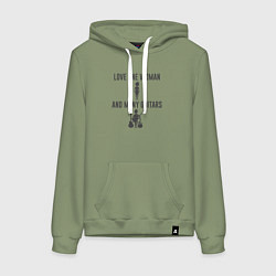 Женская толстовка-худи Люблю одну девушку и много гитар