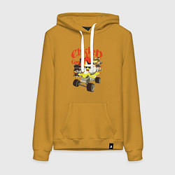 Толстовка-худи хлопковая женская Чикен Ган погоня, цвет: горчичный