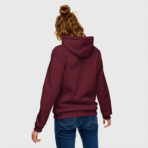 Женская толстовка-худи I am kenough / Меланж-бордовый – фото 4