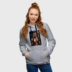 Толстовка-худи хлопковая женская Майк Тайсон лучший боксер, цвет: меланж — фото 2
