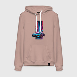 Толстовка-худи хлопковая женская Красная площадь 2082, цвет: пыльно-розовый