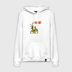 Толстовка-худи хлопковая женская Lethal Company: Mine!, цвет: белый