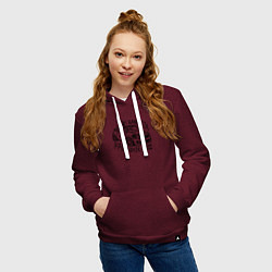 Толстовка-худи хлопковая женская Gangsta paradise, цвет: меланж-бордовый — фото 2