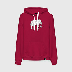 Толстовка-худи хлопковая женская Elephant, цвет: маджента